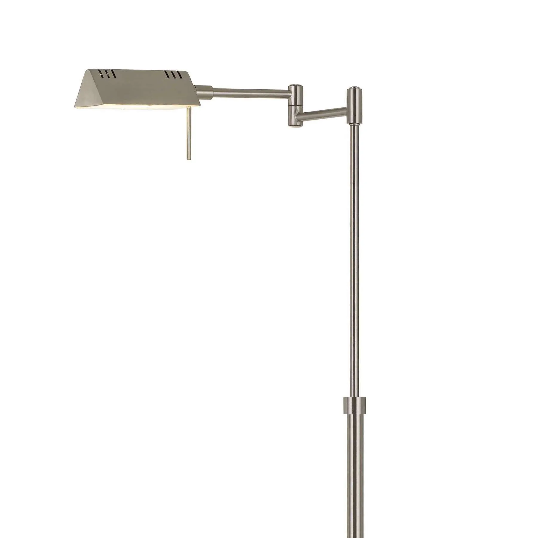 10W Led Adjustable Metal Floor Lamp With Swing Arm, Chrome By Benzara