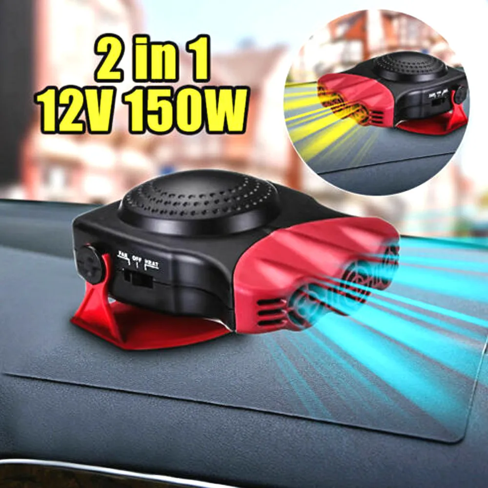 12V Car Heater & Cooling Fan with Defroster - 2-in-1 Solution