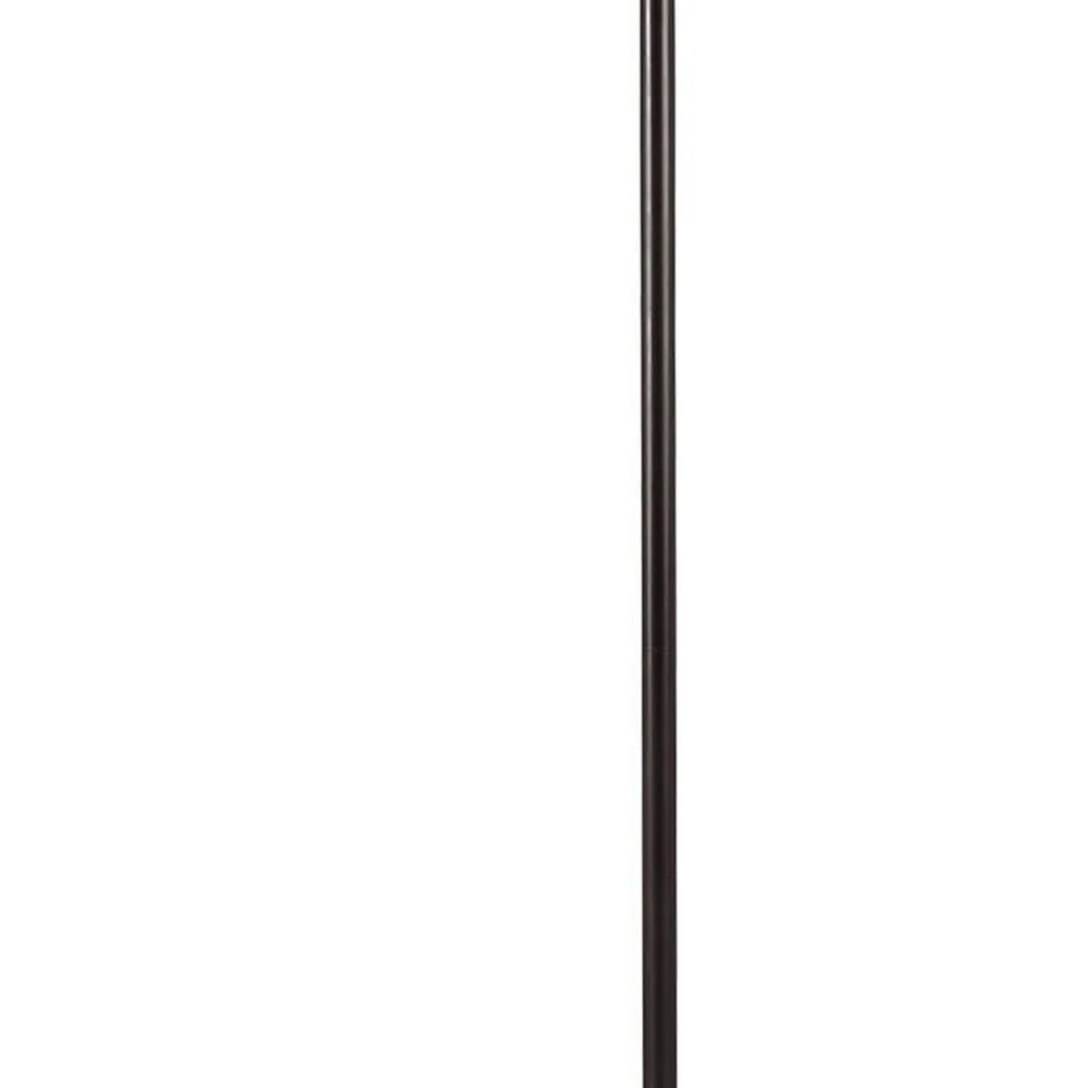 150 Watt Metal Floor Lamp with Swing Arm and Fabric Conical Shade, Black By Casagear Home