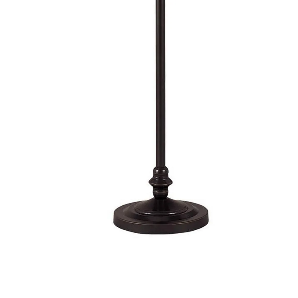 150 Watt Metal Floor Lamp with Swing Arm and Fabric Conical Shade, Black By Casagear Home