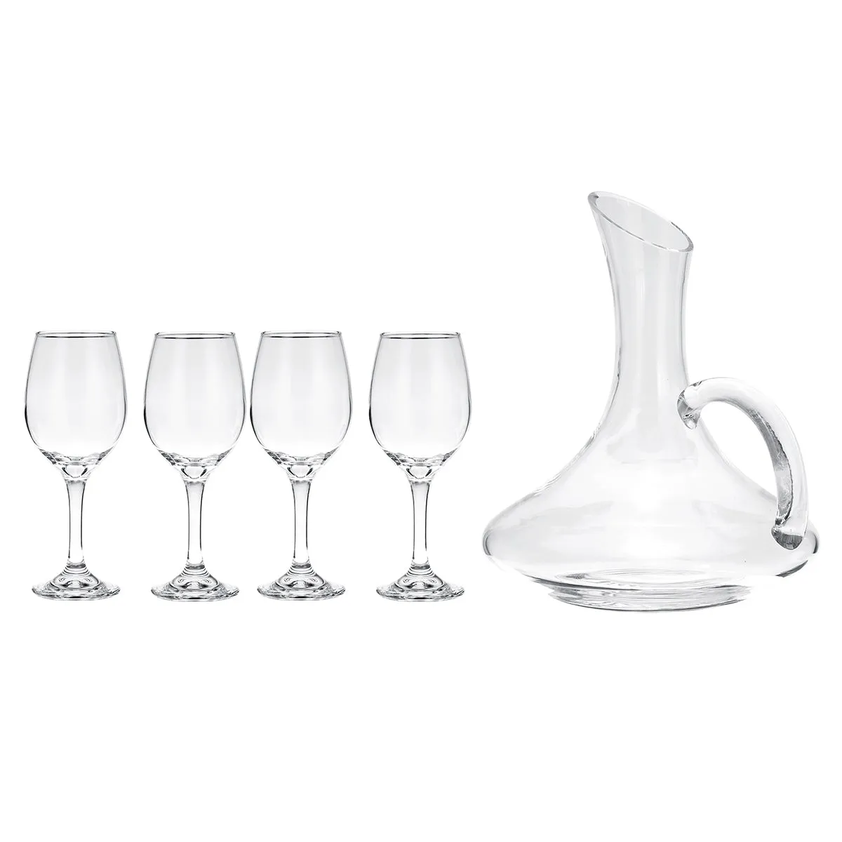 1700ML Crystal Glass Decanter and 4 Cups Elegant Pourer Carafe Lead-Free Gift Table Aerator Carafe