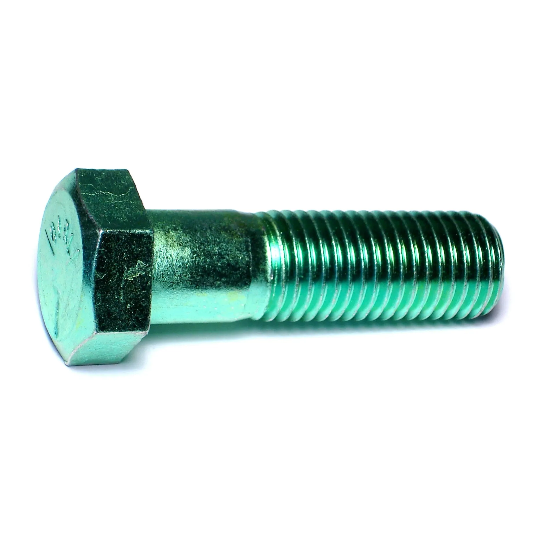 1"-8 x 3-1/2" Green Rinsed Zinc Grade 5 Hex Cap Screws (10 pcs.)