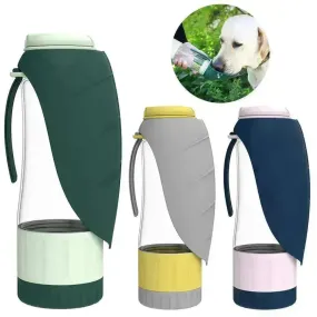 2 In 1 Multifunction Pet Dog Silicone  Foldable Water Bottle