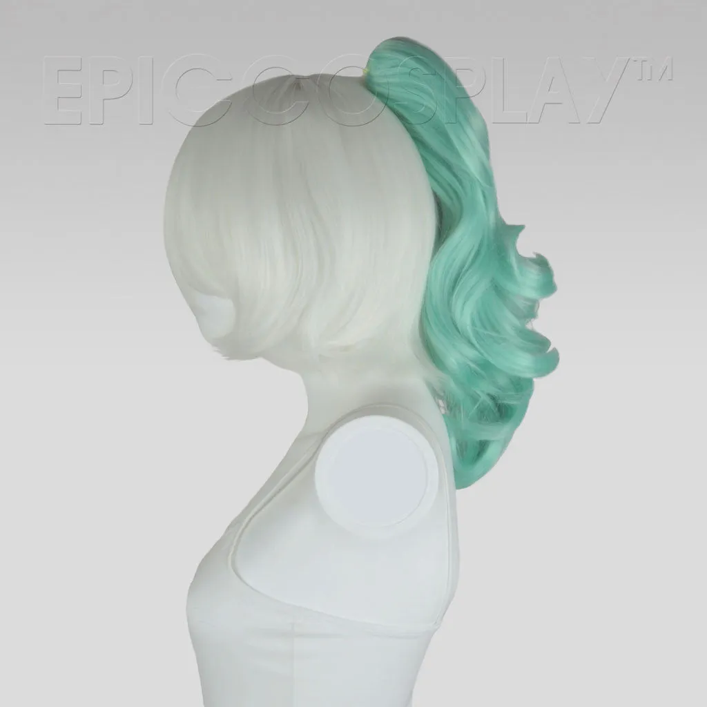 20" Mint Green Wavy Curly Ponytail Clipon