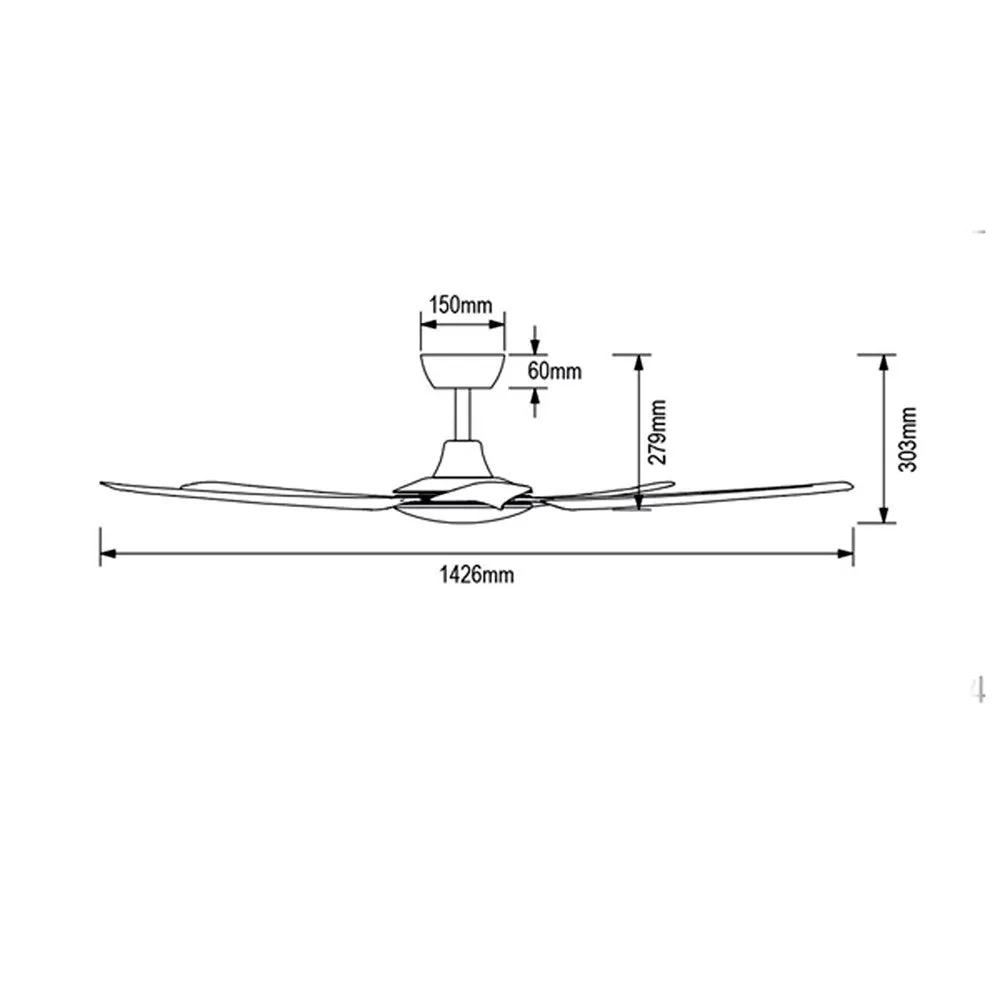 56" Hover DC Ceiling Fan Black, White 60060, 60061 Domus Lighting