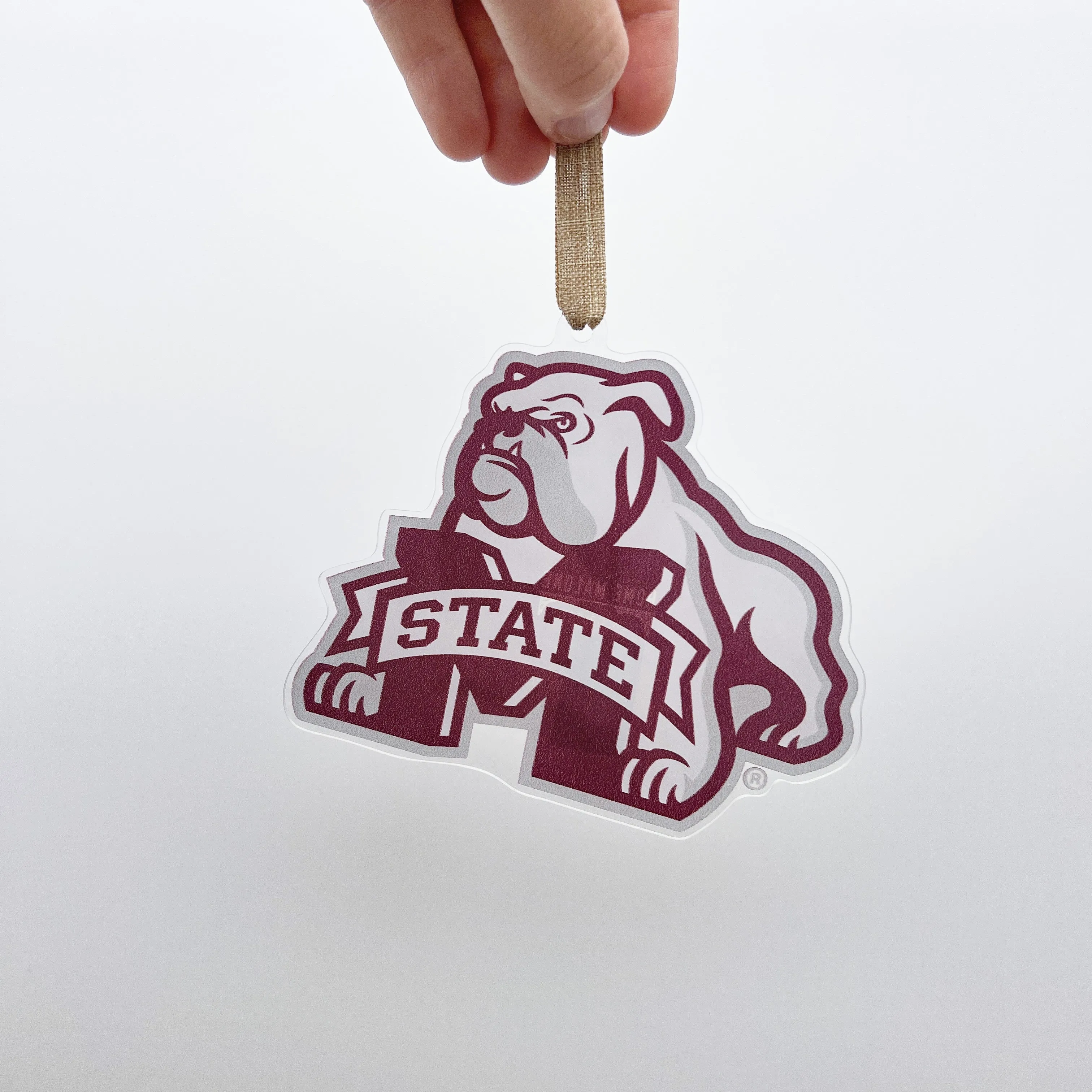 Acrylic Mississippi State Bulldog Ornament *ONLINE EXCLUSIVE*