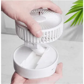 Adjustable Mini Handheld Desk Fan White