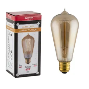 Amber CB Filament Pear Nipple E27 60w Squirrel Cage