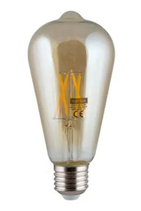 Amber LED Filament Pear Nipple E27 4w