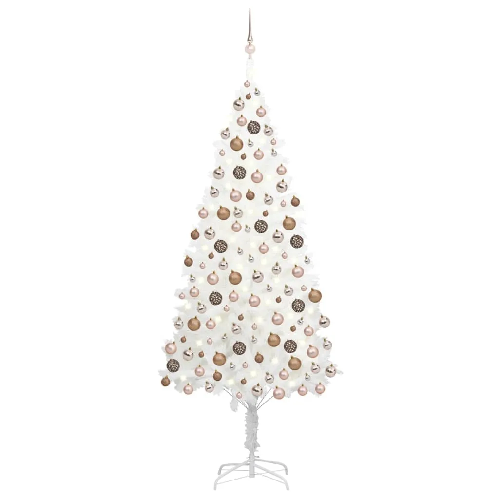 Artificial Christmas Tree with LEDs&Ball Set White 240 cm