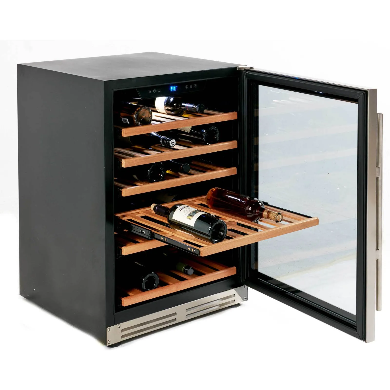 Avanti WCF51S3SS 51 Bottle DESIGNER Series Wine Cooler - Stainless Steel with Black Cabinet / 51 Bottles