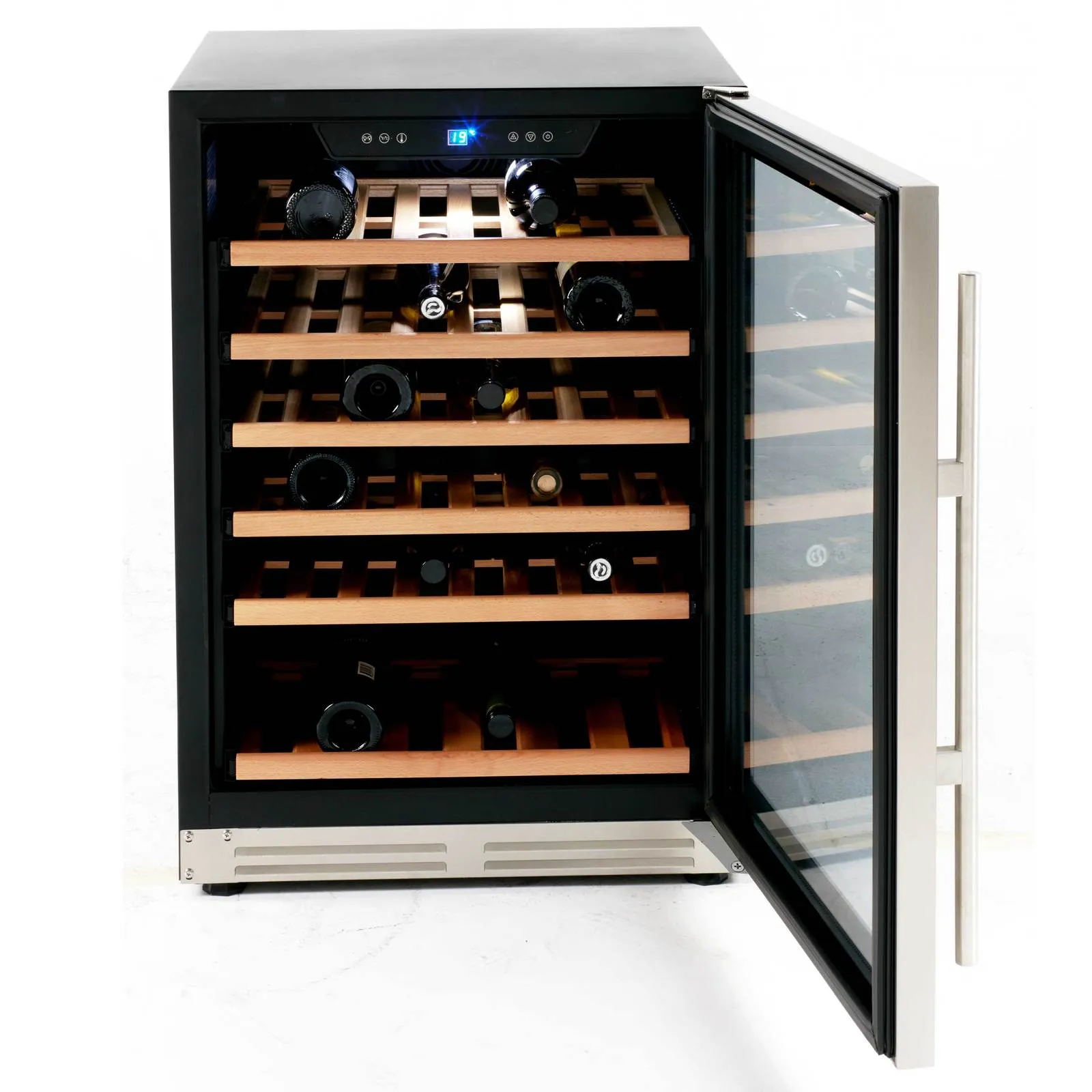 Avanti WCF51S3SS 51 Bottle DESIGNER Series Wine Cooler - Stainless Steel with Black Cabinet / 51 Bottles