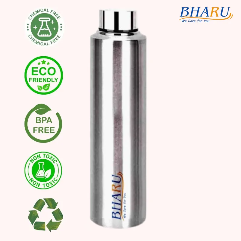 Bharu Stainless Steel Fridge Water Bottle ( Pack of 4)