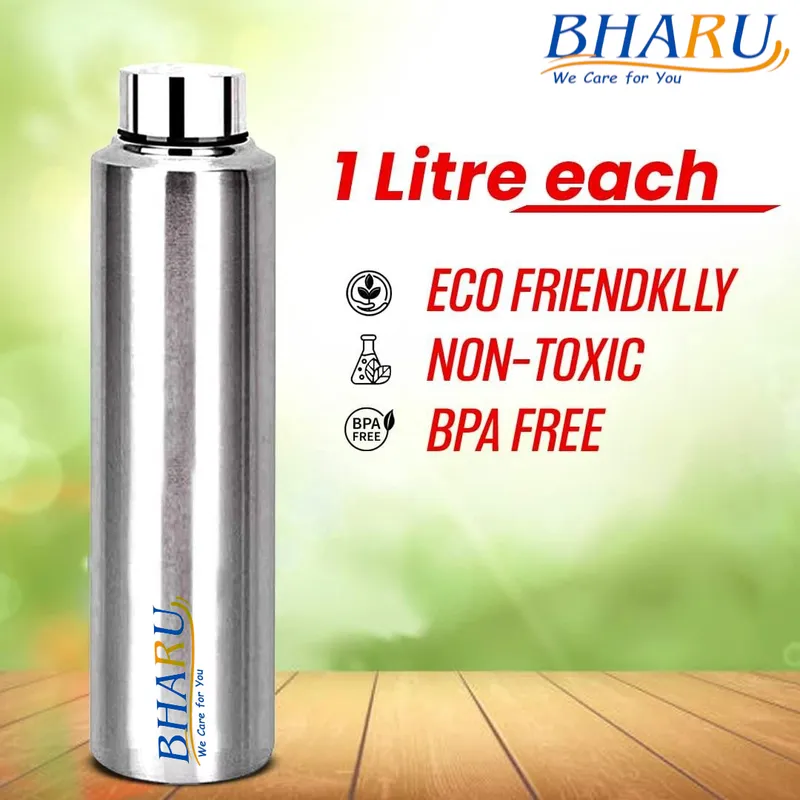 Bharu Stainless Steel Fridge Water Bottle ( Pack of 4)