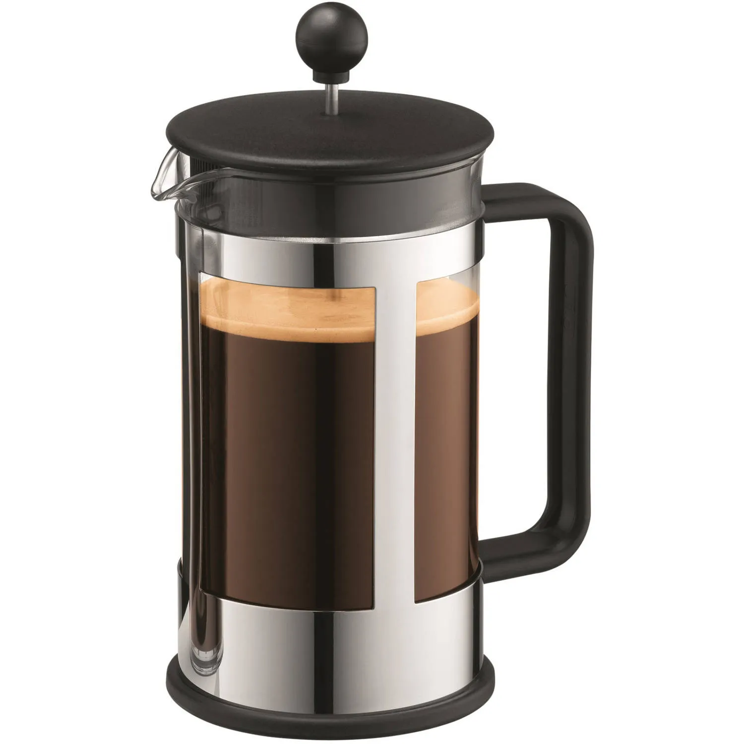 Bodum Kenya 8-Cup, 34 oz French Press - Stainless Steel and Black