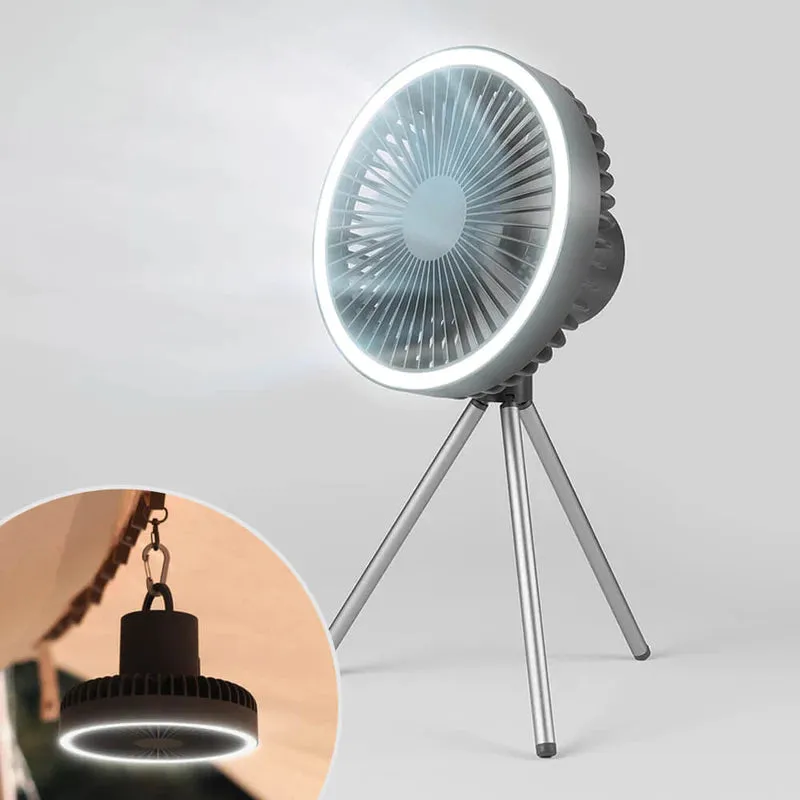 Camping Fan with Light - Best Rechargeable Fan for Camping, 10000mAh 3-in-1 Tent Fan, Light   Powerbank