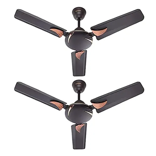 Candes Arena High Speed Anti-Dust Decorative 405 Rpm, 3 stars Rated Ceiling Fan 2 Yrs Warranty (900Mm, 36 Inch Coffee Brown) Pack Of 2