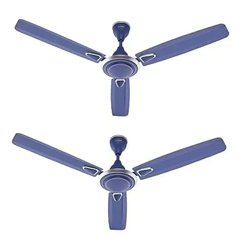 Candes Breeza Ceiling Fans for Home 1200mm / 48 inch | BEE 3 Star Rated, High Air Delivery, Noiseless & Energy Efficient | 1 1 Years Warranty | Silver Blue, Pack of 2