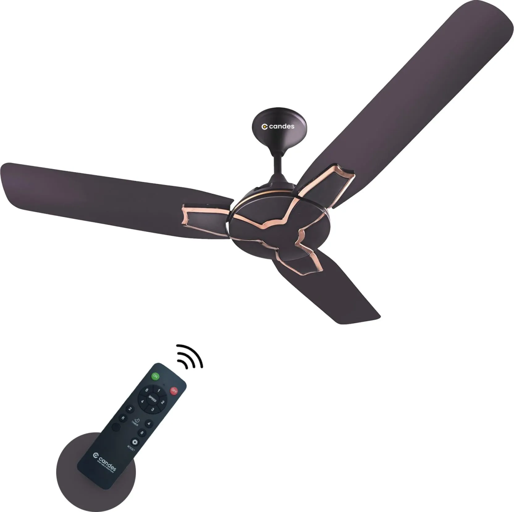 Candes Getz BLDC Ceiling Fan 1200mm / 48 inch | BEE 5 Star Rated, Upto 65% Energy Saving, High Air Delivery & High Speed Ceiling Fans for Home | 2 1 Years Warranty | Coffee Brown