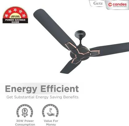 Candes Getz BLDC Ceiling Fan 1200mm / 48 inch | BEE 5 Star Rated, Upto 65% Energy Saving, High Air Delivery & High Speed Ceiling Fans for Home | 2 1 Years Warranty | Coffee Brown