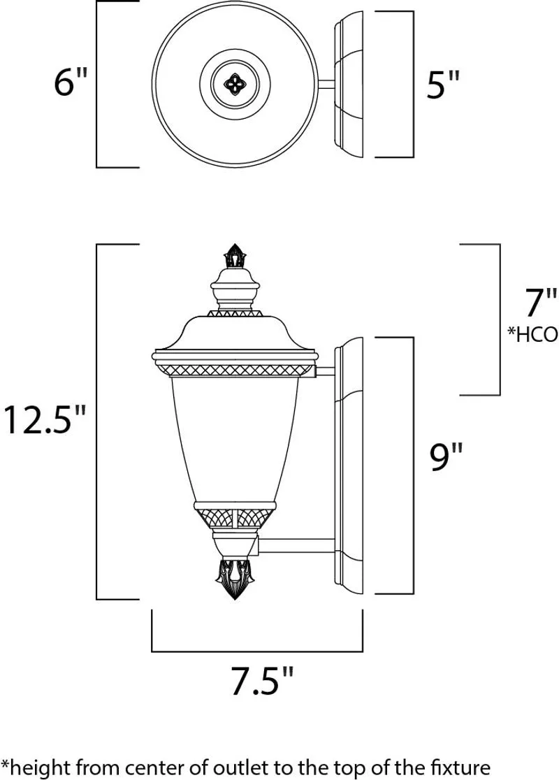 Carriage House DC 6" Single Light Outdoor Wall Mount in Oriental Bronze