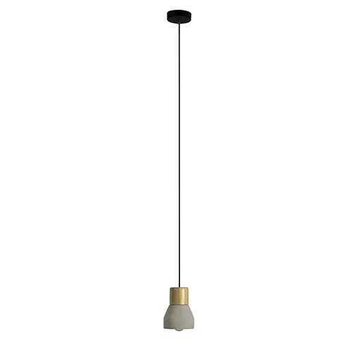 Ceramic & Wood Pendant 120Mm Grey