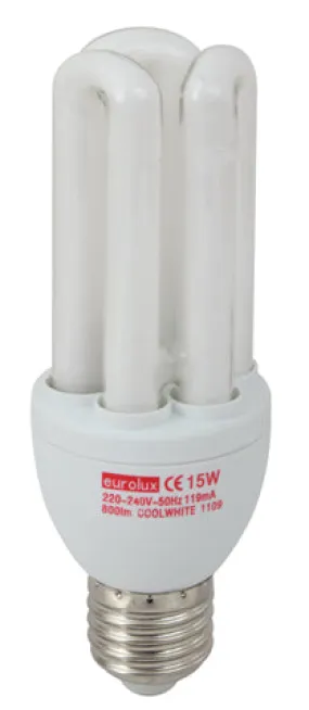 CFL 3U E27 15w Cool White