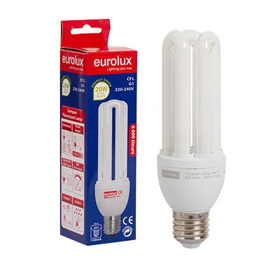 CFL 3U E27 20w Cool White