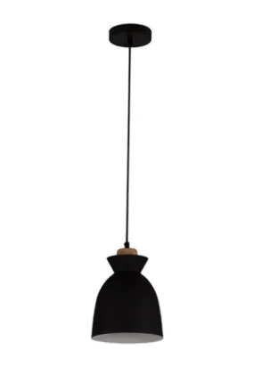 Charlotte Pendant 190Mm Black/Wood