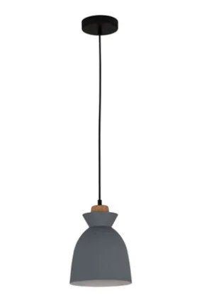 Charlotte Pendant 190Mm Grey/Wood