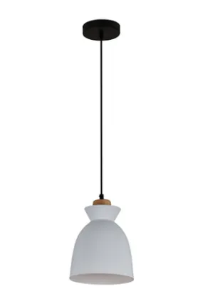 Charlotte Pendant 190Mm White/Wood