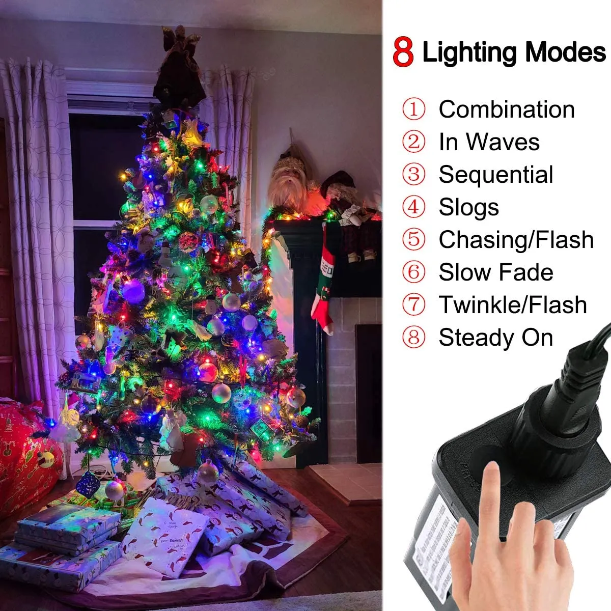 Christmas Tree Lights Color (82Ft, 220 LED)