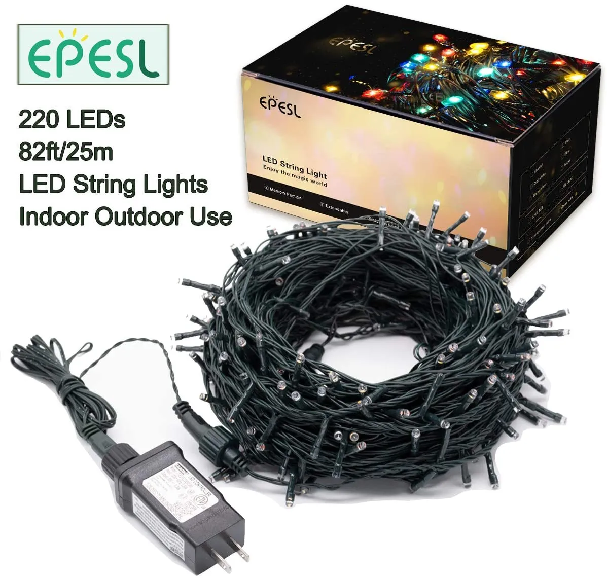 Christmas Tree Lights Color (82Ft, 220 LED)