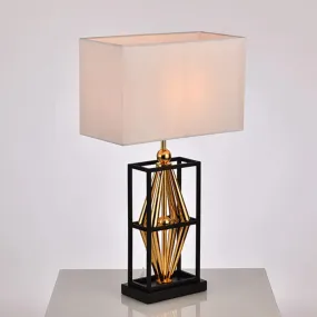 Classical White Desk Lamp with Fabric Shade - Perfect Bedroom Table Light