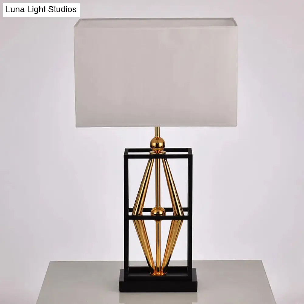 Classical White Desk Lamp with Fabric Shade - Perfect Bedroom Table Light