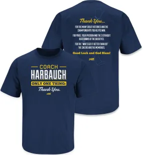 Coach Harbaugh - Thank You T-Shirt for Michigan College Fans (SM-5XL)