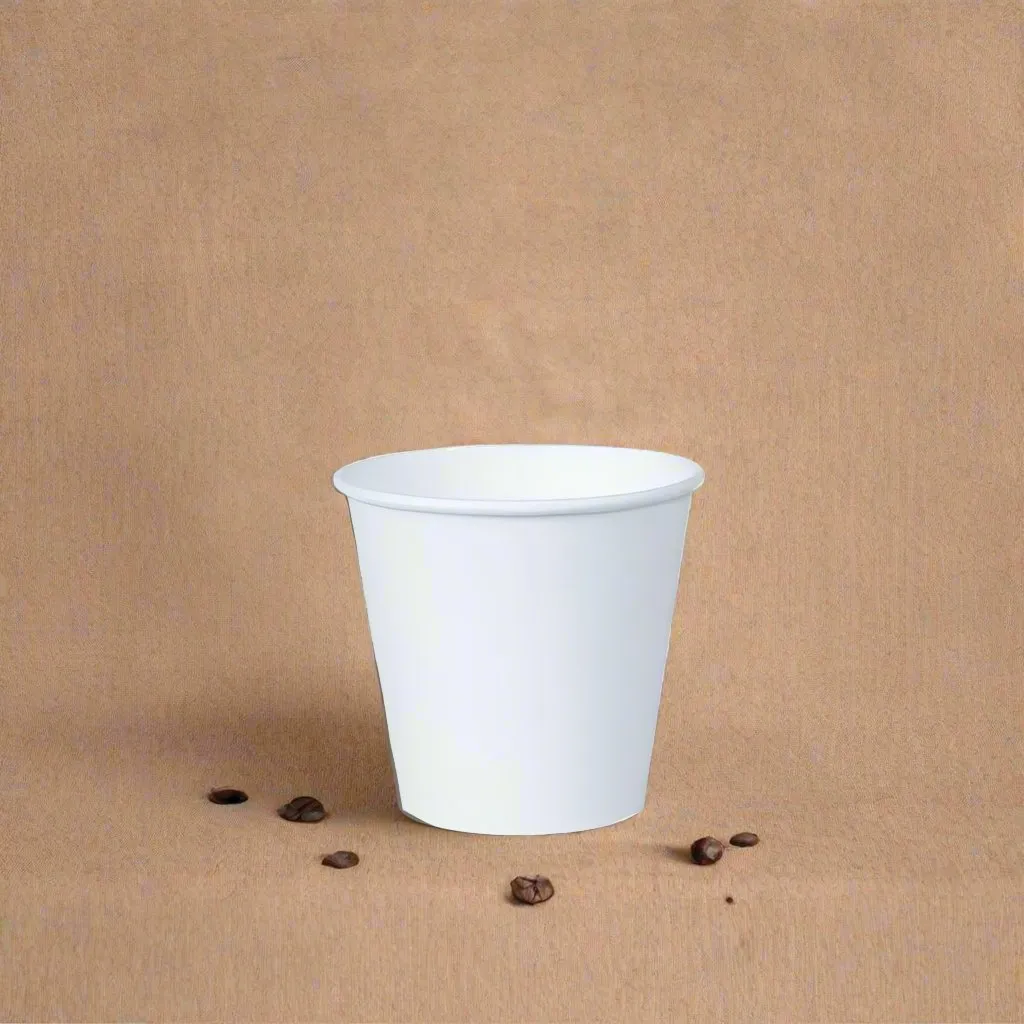 Coffee Cup 8oz White Single Wall Squat Style 90mm