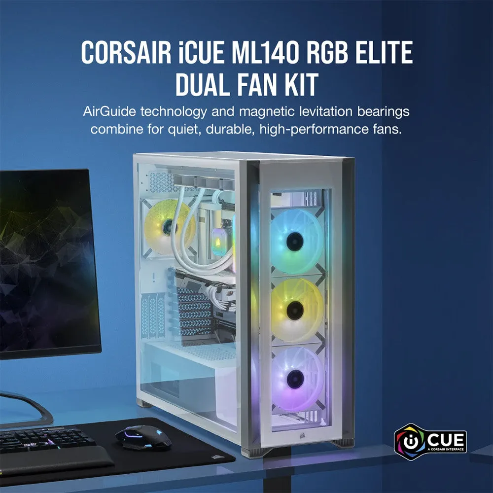 Corsair ML140 RGB ELITE 140mm PWM Magnetic Levitation Fan White