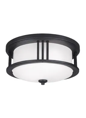 Crowell Collection - Two Light Outdoor Ceiling Flush Mount | Finish: Black - 7847902EN3-12