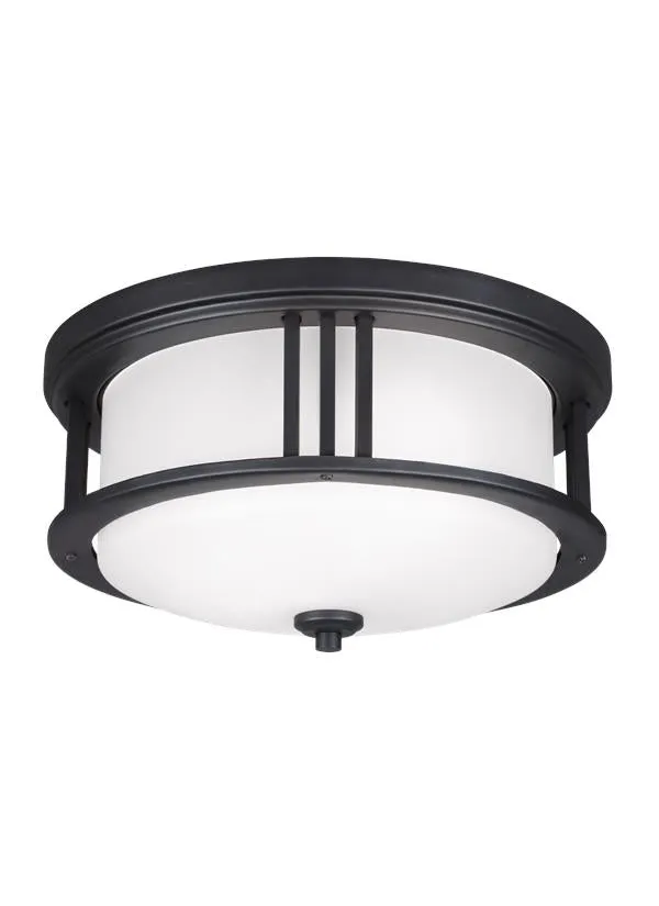 Crowell Collection - Two Light Outdoor Ceiling Flush Mount | Finish: Black - 7847902EN3-12