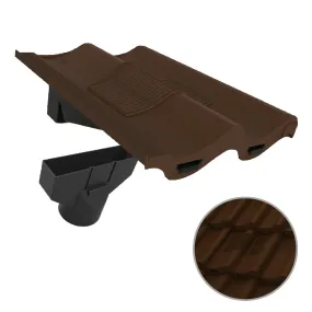 Dark Brown Double Pantile Roof Tile Vent & Adapter for Marley Redland Sandtoft