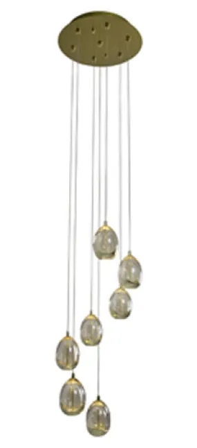 Dew Drop 7Lt Pendant 350Mm Gold