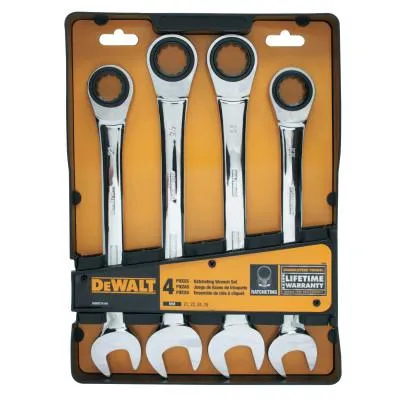 DeWalt® 4 Piece Ratcheting Combo Wrench Set, Metric, DWMT74194