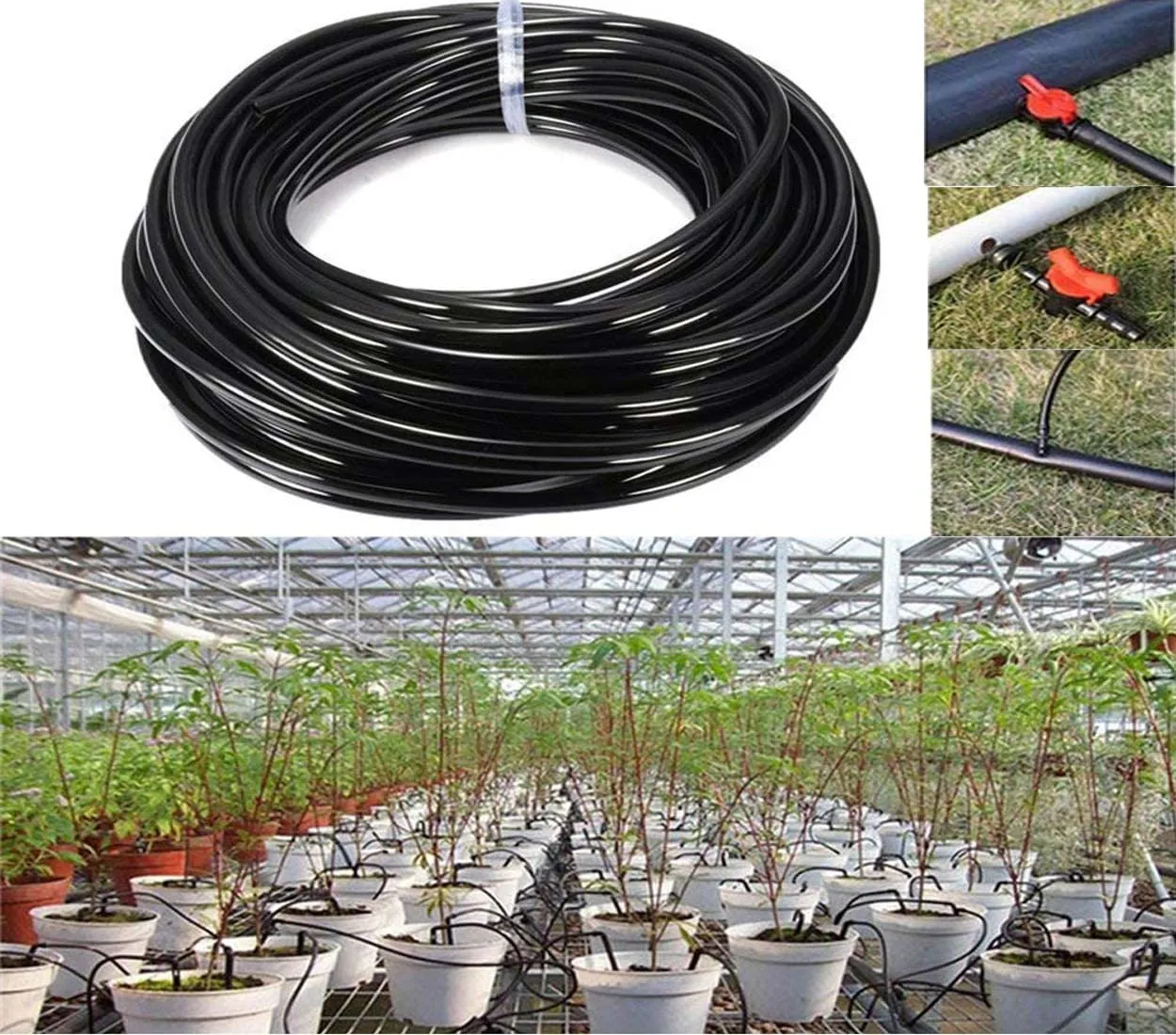 DIY Crafts Flexible Pipe Only Watering Tubing Hose Drip Pipe PVC Hose Irrigation System Watering Systems Greenhouse Lawn, Plants, Garden,Patio (Flexible Pipe Only 4-8mm) (5mtr, 4mm 4/7 Pipe)