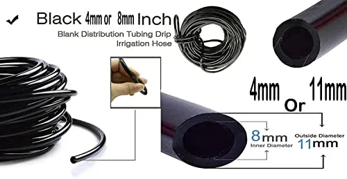 DIY Crafts Flexible Pipe Only Watering Tubing Hose Drip Pipe PVC Hose Irrigation System Watering Systems Greenhouse Lawn, Plants, Garden,Patio (Flexible Pipe Only) (5mtr, 8/11 Pipe 8mm)