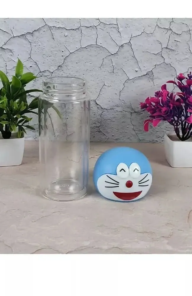 Doraemon Borosilicate Double Wall Glass Water Bottle with Sleeves (500ml)