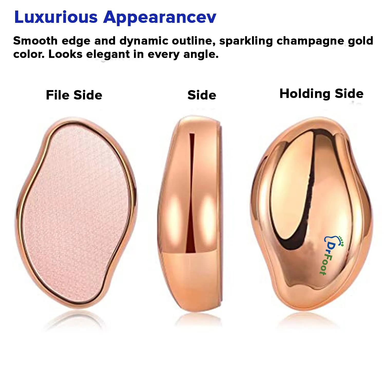 Dr Foot Glass File Callus Remover | For Feet, Dead Skin, Callus Remover | NANO GLASS CRYSTAL Removes Hard Skin, Leaves Feet Smooth | Pedicure tools | Foot Scraper Rasp LATEST INNOVATION - ROSE GOLD