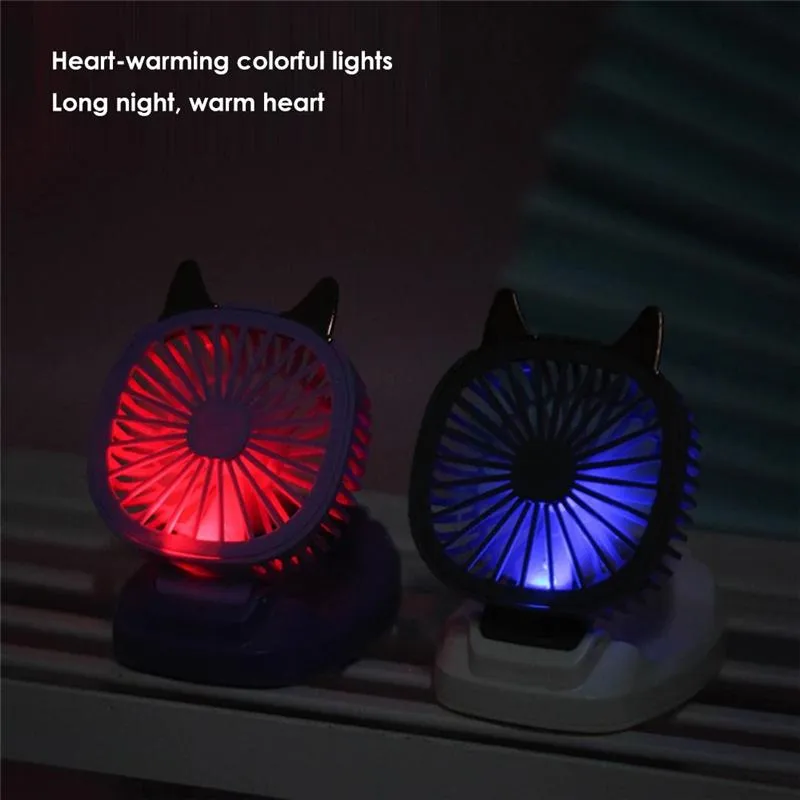 Electric Handheld Mini Watch Ventilator LED Light USB Fan