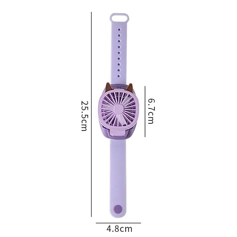 Electric Handheld Mini Watch Ventilator LED Light USB Fan