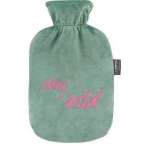 Fashy Hot Water Bottle With Removeable Cover Stay Wild! Green Pink